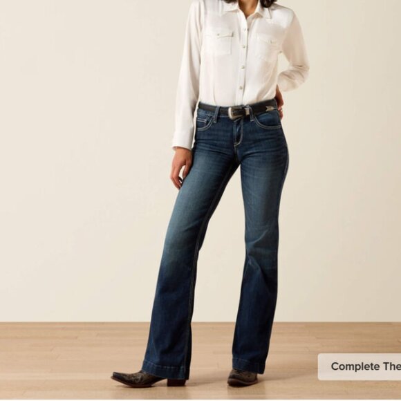 ARIAT REAL Denim Perfect Rise Trouser Aisha Jeans  Size 32 Regular - Picture 1 of 9